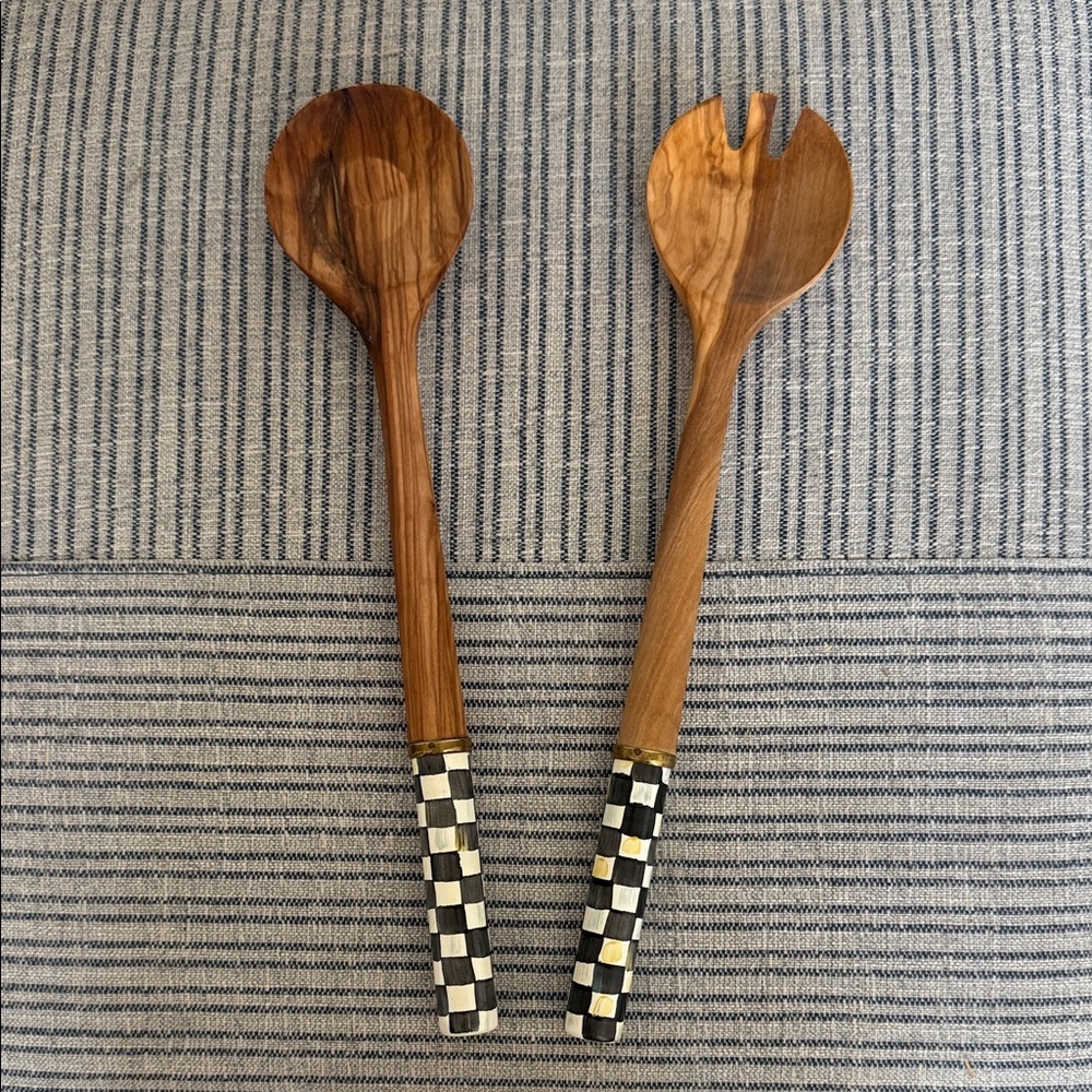 MacKenzie-Childs Acacia Wood Salad Servers